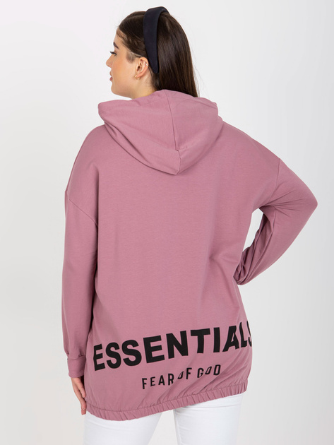 Hurt Brudnoróżowa rozpinana bluza plus size z nadrukiem z tyłu
