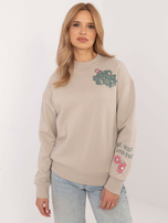 Hurt Beżowa bluza z nadrukiem na plecach SUBLEVEL 