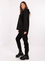 Czarny dwuczęściowy komplet z koronką 