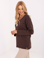 Ciemnobrązowa bluzka oversize z bawełny