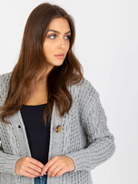 Hurt Szary damski sweter rozpinany z guzikami RUE PARIS