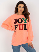 Hurt Fluo pomarańczowa bluza bez kaptura z napisem