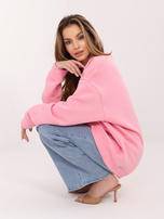 Pastelowa różowa bluza oversize bez kaptura RUE PARIS 