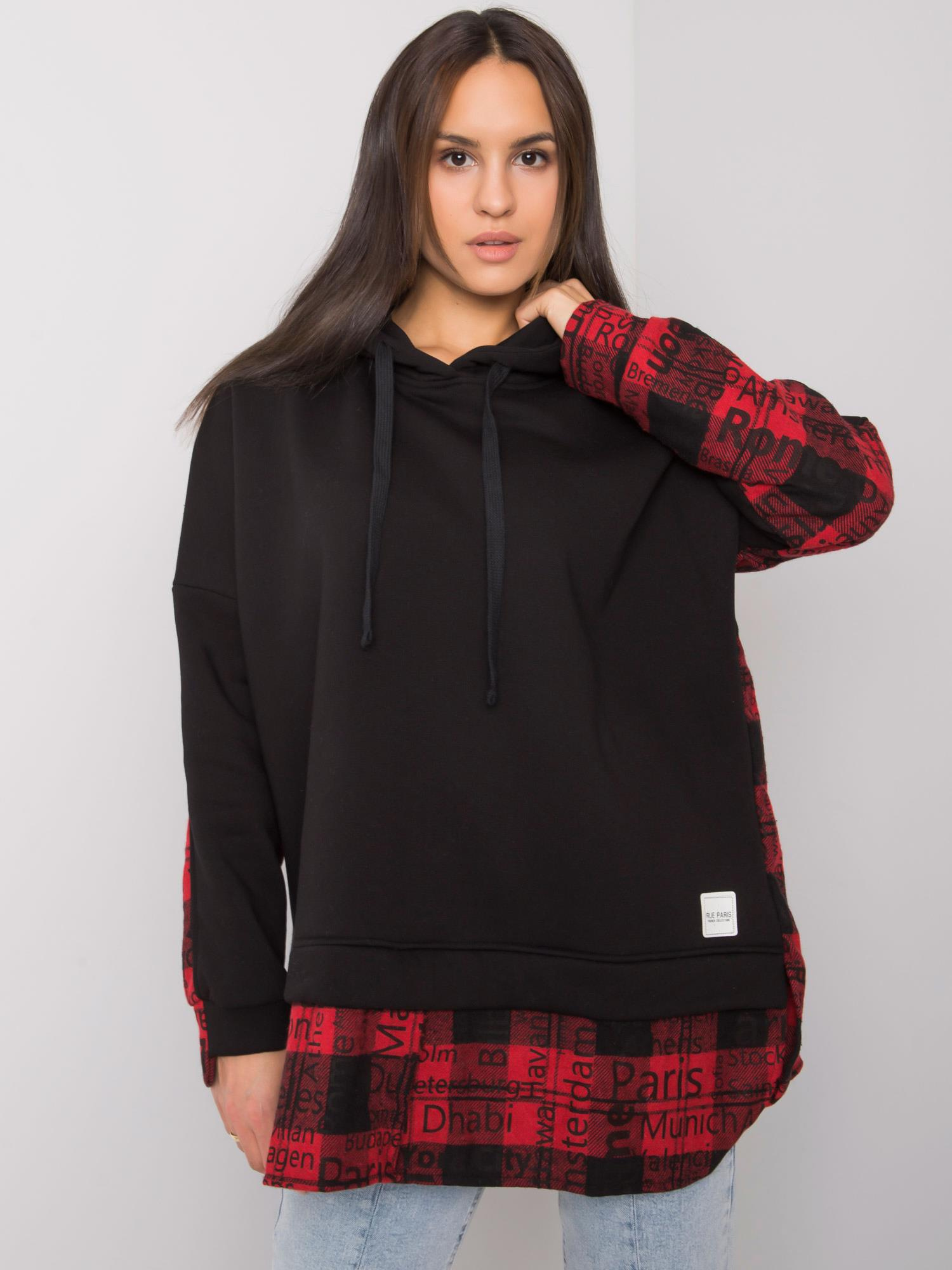 Black-red women's hoodie Freyah RUE PARIS.
