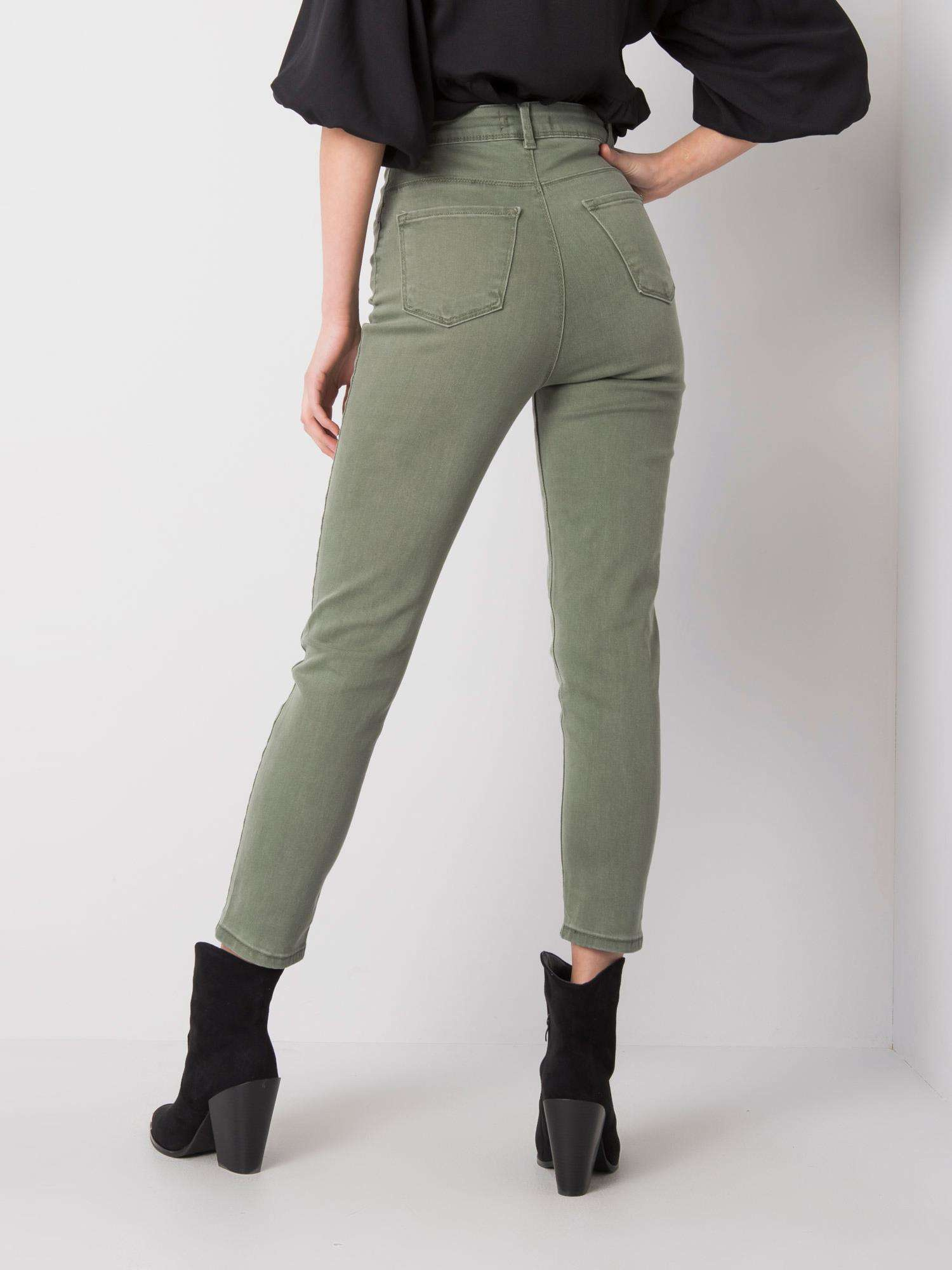 Khaki High-Waist-Jeans Idris RUE PARIS.