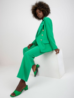 Zielona klasyczna marynarka z zapięciem dwurzędowym 