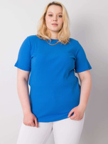 Tamsiai mėlyna juostuota bluzonė plus size Stella.