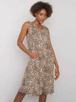 Schwarz-beige Kleid mit Taschen Phlie.