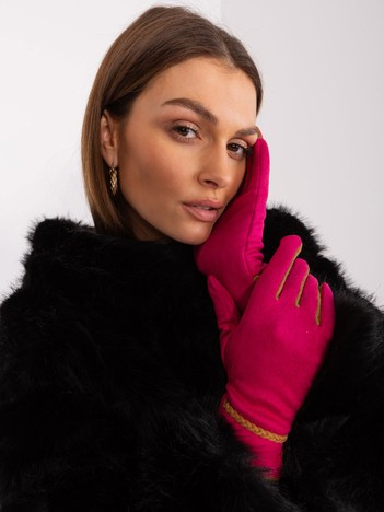 Hurt fuchsia Touchscreen-Handschuhe mit dekorativem Band.