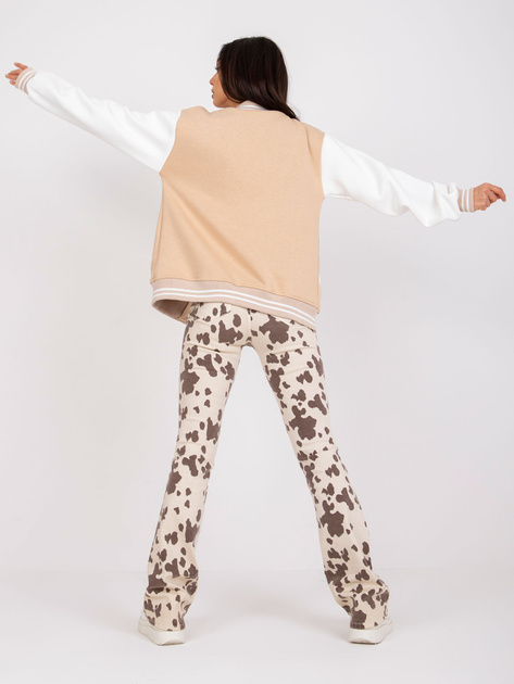 Beżowa dresowa bluza bomberka z kieszeniami Palma