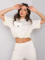 Ecru krótka bluza Arlene RUE PARIS