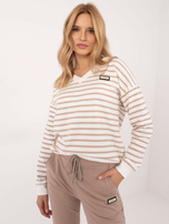 Hurt Ecru-beżowy dresowy komplet ze spodniami 