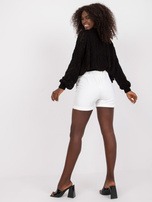 Ecru damskie szorty eleganckie z kieszeniami