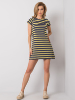 Szaro-żółta sukienka Before NIE ZNASZ MNIE