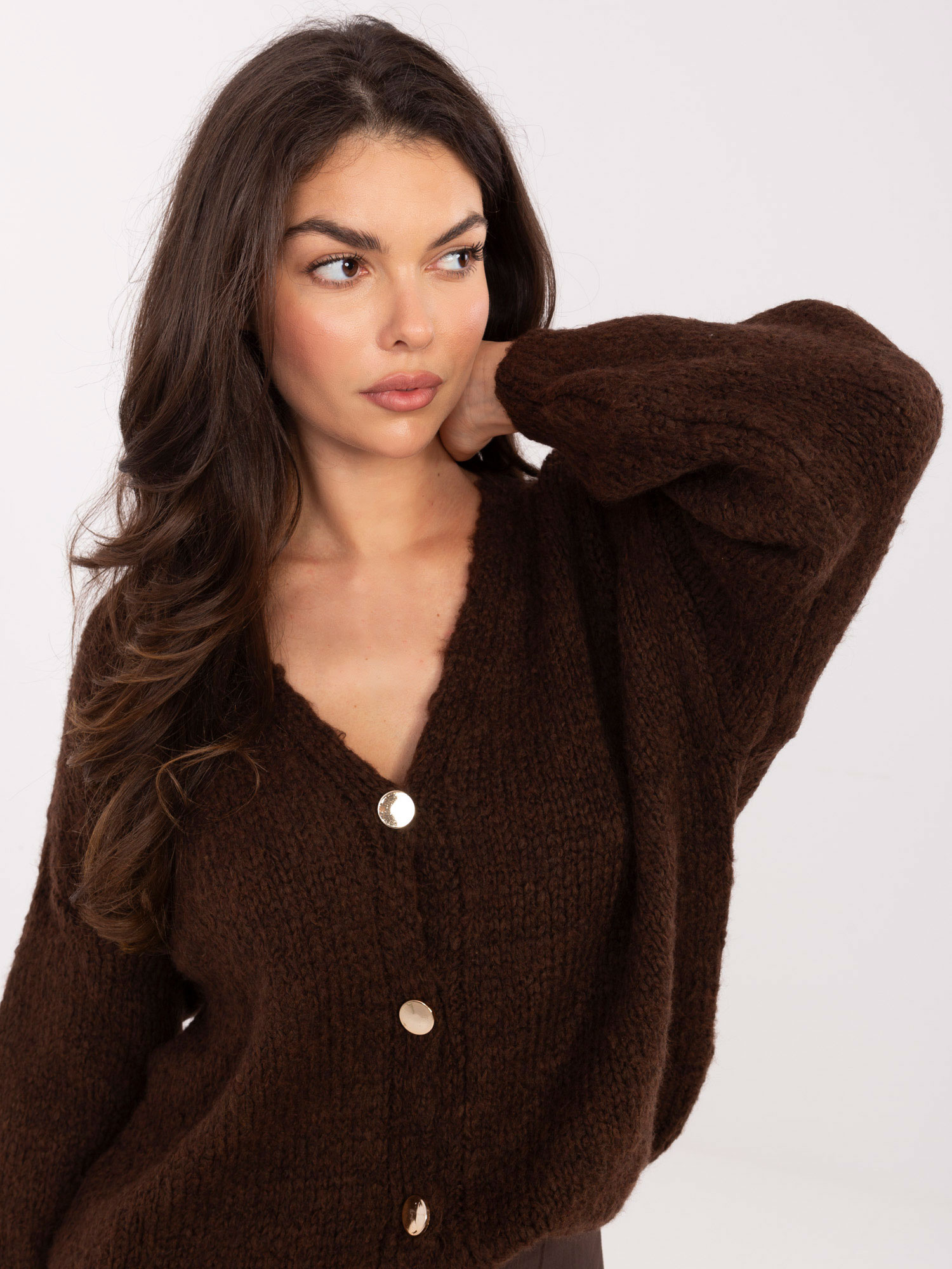 Sweter ciemny brązowy