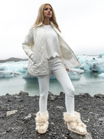 Ecru dwuczęściowy komplet pikowany Palermo