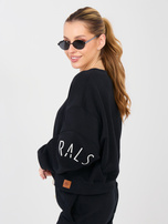 Czarna krótka bluza z okrągłym dekoltem NATURAL SIDE