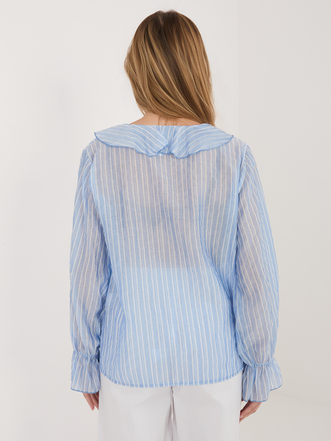 Jasnoniebieska prześwitująca bluzka z długim rękawem