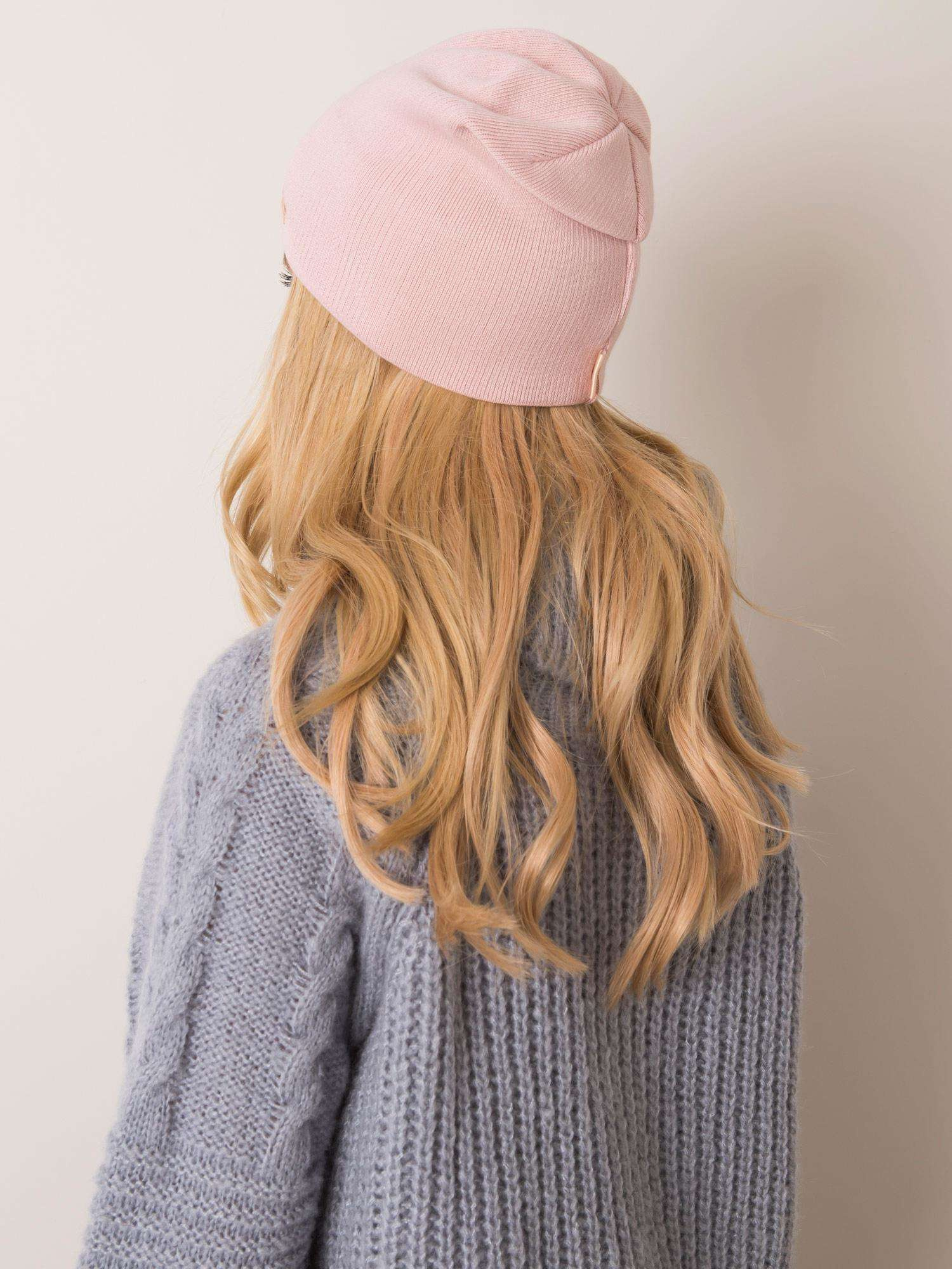 Helle rosa Basic-Mütze RUE PARIS.