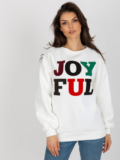 Hurt Ecru dresowa bluza bez kaptura z ociepleniem