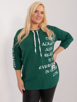 Hurt Ciemnozielona bluzka plus size z nadrukiem 