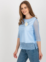 Hurt Jasnoniebieska bluzka wizytowa z rękawem 3/4