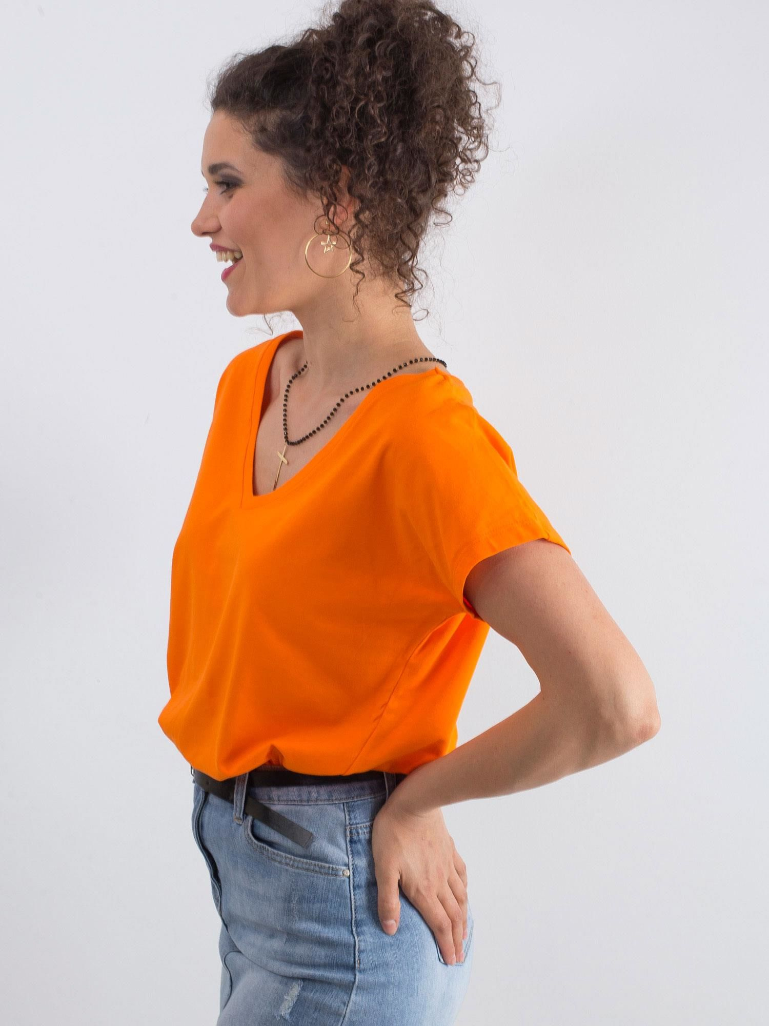 Fluo pomarańczowy t-shirt Emory