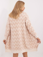 Hurtownia online Beżowy damski kardigan we wzory