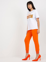 Hurtownia online Biały luźny t-shirt z napisem