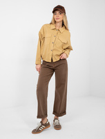 Kamelová rozepínací košile z bavlny RUE PARIS.