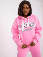 Różowy komplet dresowy z kapturem Laraina