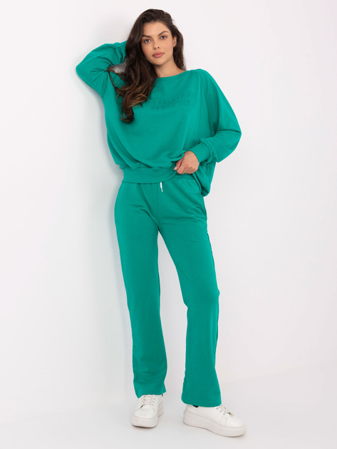 Hurt Zielony damski komplet dresowy z bluzą oversize