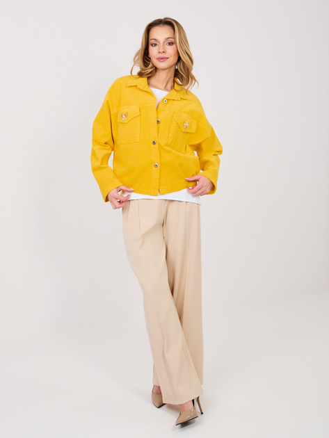 Ciemnożółta sztruksowa kurtka typu bomber RUE PARIS