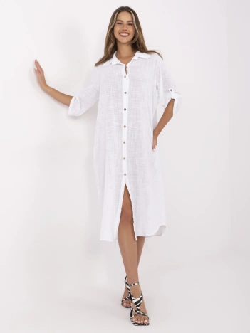 Biała rozpinana sukienka z bawełny OCH BELLA