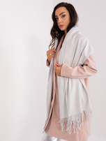 Hurtownia Jasnoszary szal damski z dzianiny