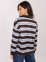 Czekoladowa damska bluza oversize w paski
