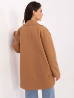 Camel double-breasted women's coat RUE PARIS.