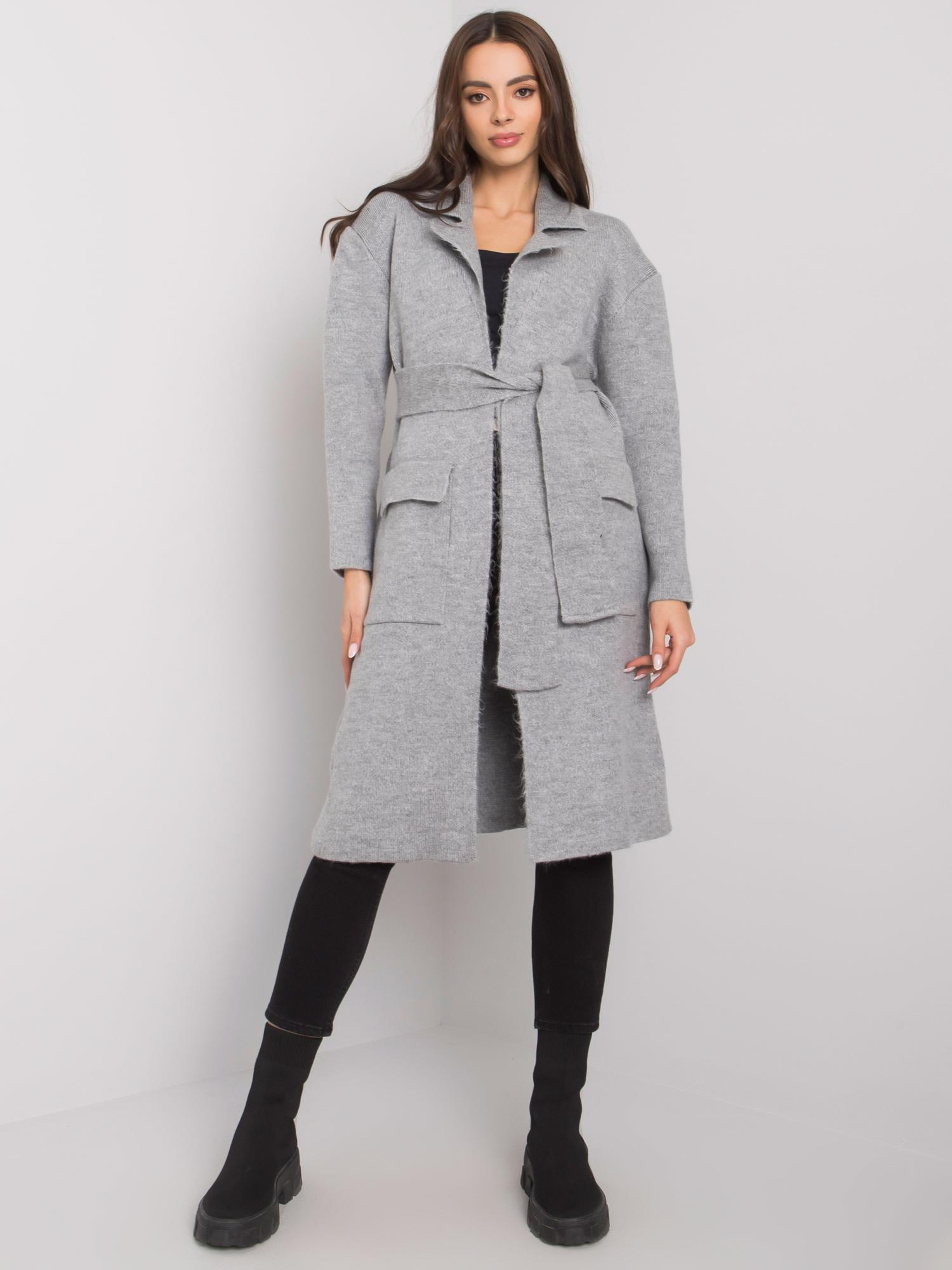 Grau Cardigan mit Bindung Cordie RUE PARIS.