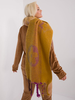 Hurtownia Ciemnożółty zimowy szal damski  