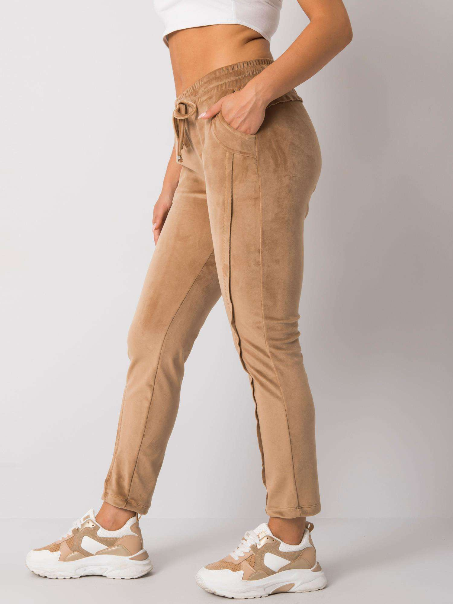 Camel velour pants Juanita RUE PARIS