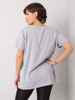 Szary t-shirt z napisem Elani