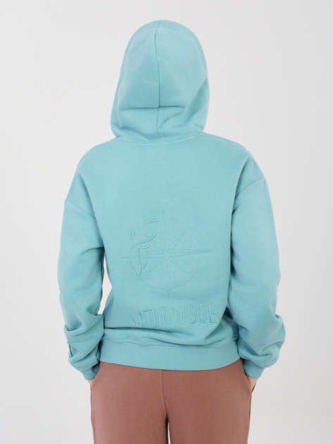 Turkusowa rozpinana bluza z kapturem NATURAL SIDE