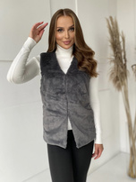Grafitowa kamizelka futrzana damska Loxxley