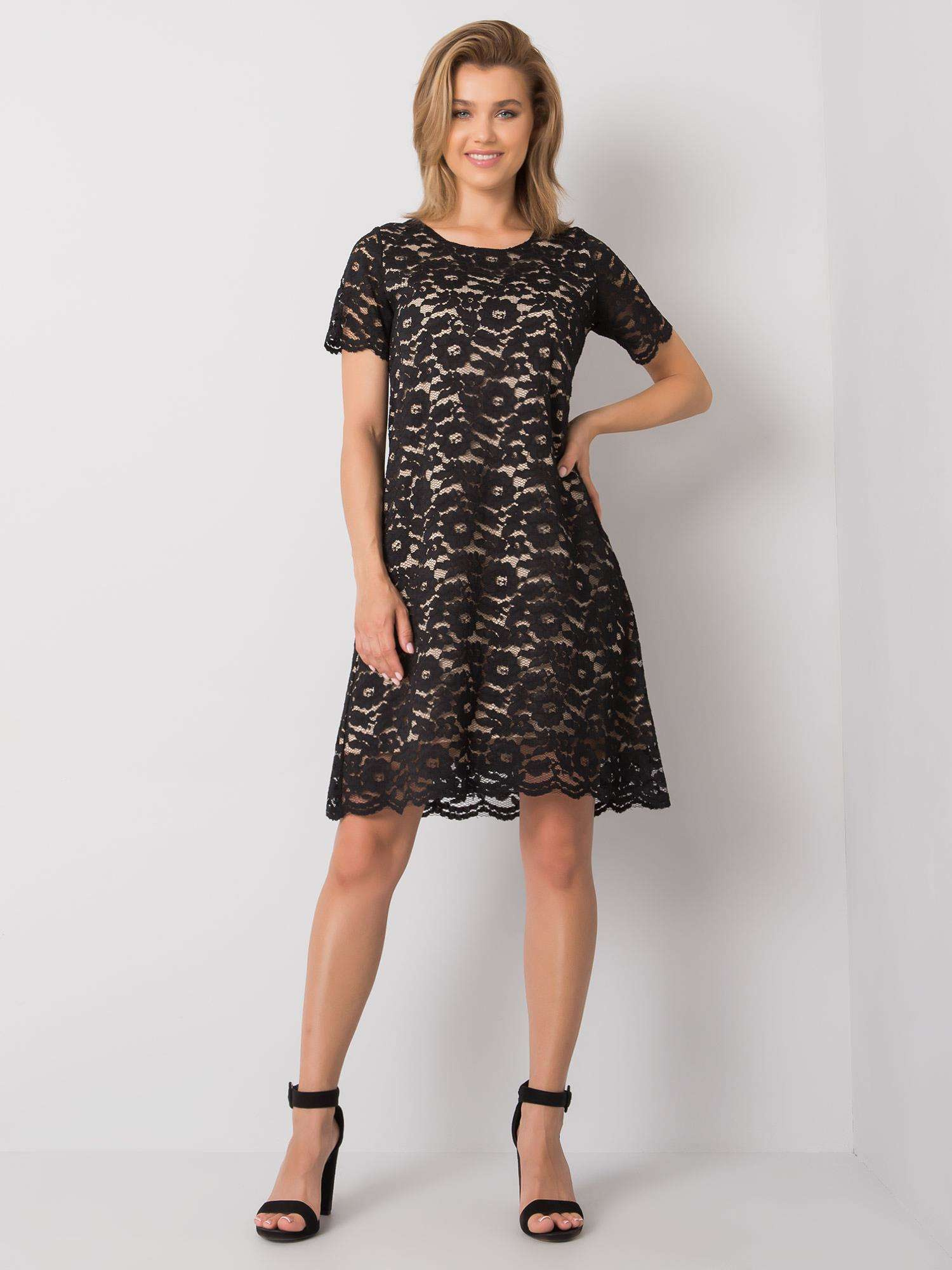Schwarzes Spitzenkleid Lulu.