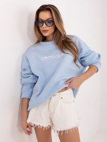 Pastelowa niebieska bluza z napisem chocolate RUE PARIS