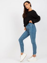 Hurt Schwarzer kurzer Pullover ohne Kapuze mit Applikation RUE PARIS.