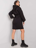 Czarna sukienka dresowa z paskiem Raella