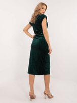 Hurt Ciemnozielona koktajlowa sukienka z aplikacją