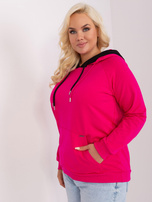 Hurt Fuksjowa bluza plus size basic z kieszenią