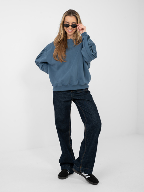 Brudnoniebieska bluza z okrągłym dekoltem NATURAL SIDE